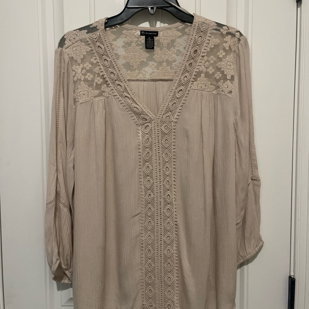 New Directions Women's Lace Top in Cream